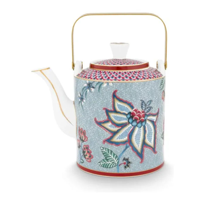 PIP Studio Flower Festival Tekande 1 liter - Porcelæn - Blue