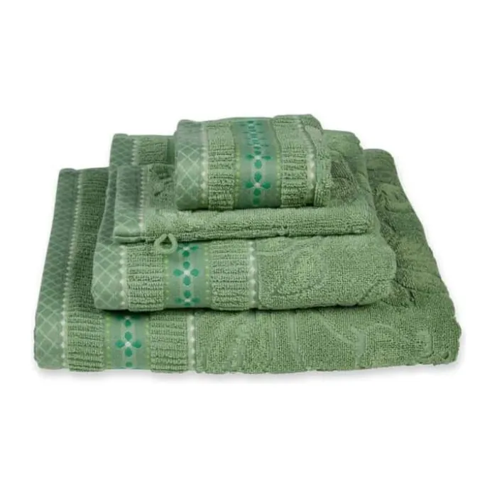 PIP Studio Jasmin Jacquard Håndklæde B 70 x L 140 cm - Bomuld - Grøn