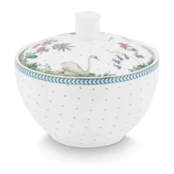 PIP Studio Jolie Dots Sukkerskål 300 ml - Porcelæn - Hvid/lysegrøn