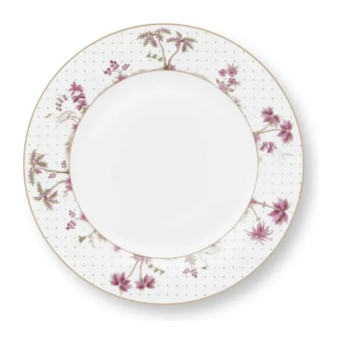 PIP Studio Jolie Dots Tallerken Ø 26,5 cm - Porcelæn - Hvid/lyserød
