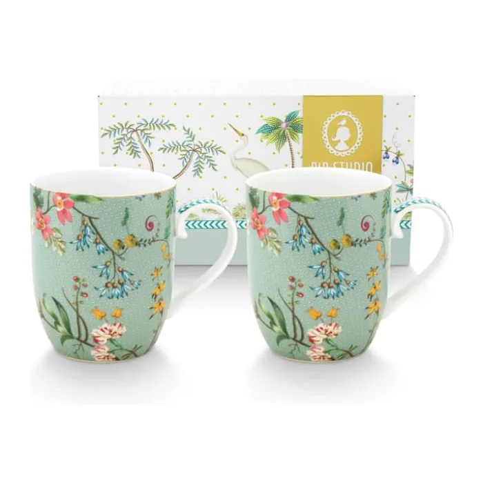 PIP Studio Jolie Krus - 2 stk. 14,5 cl - Porcelæn - Blue