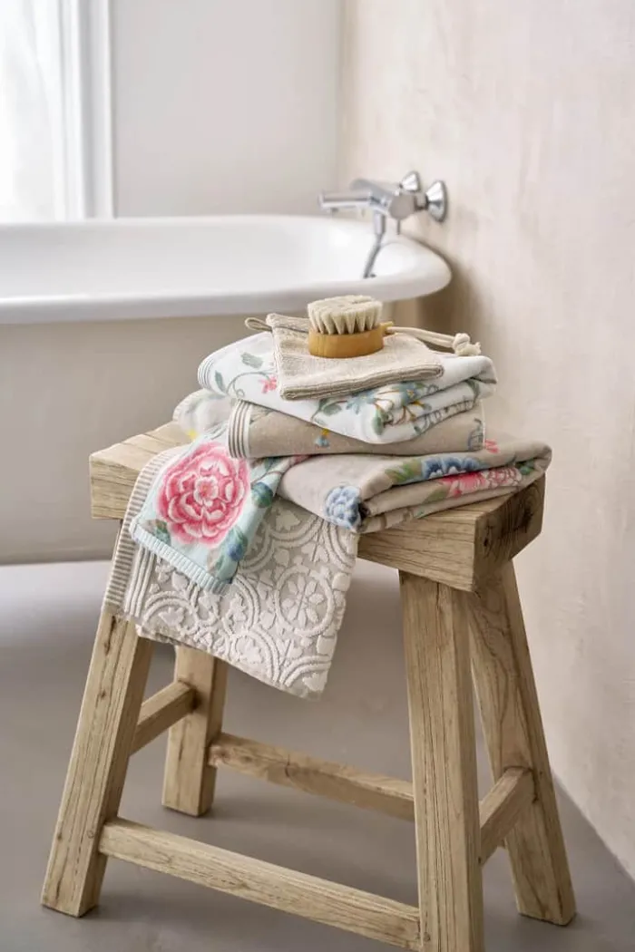 PIP Studio Les Fleurs Håndklæde B 55 x L 100 cm - Bomuld - White