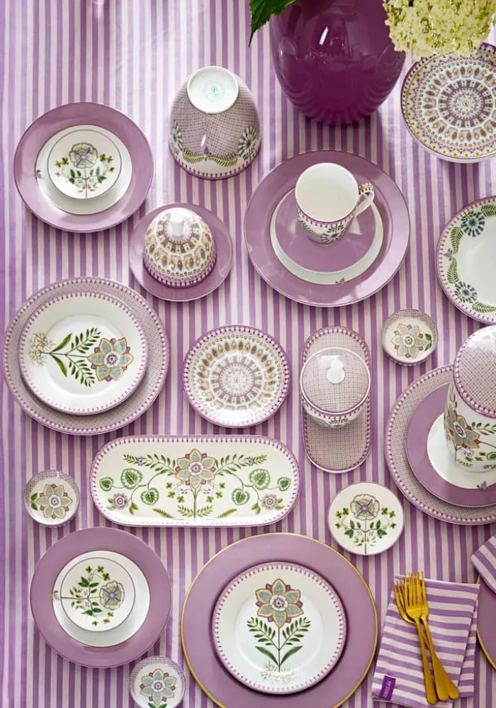 PIP Studio Lily & Lotus Fad på fod Ø 21 cm - Porcelæn - Lilac