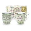 PIP Studio Lily & Lotus Krus - 2 stk. 14,5 cl - Porcelæn - Lysegrøn