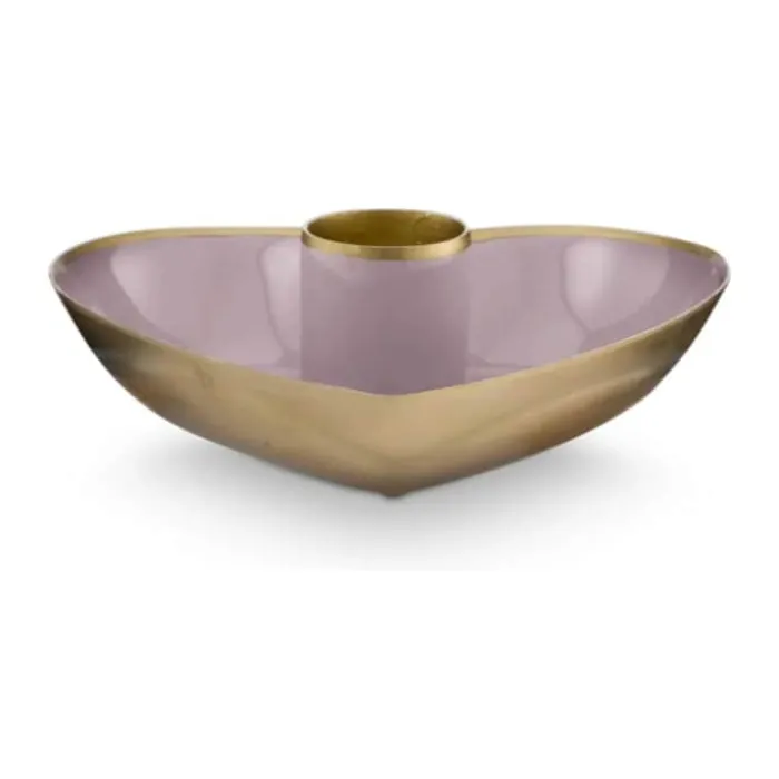PIP Studio Lily & Lotus Lysestage - 2 stk. Ø 10 x H 3 cm - Metal - Lilla