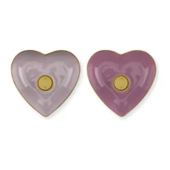 PIP Studio Lily & Lotus Lysestage - 2 stk. Ø 10 x H 3 cm - Metal - Lilla