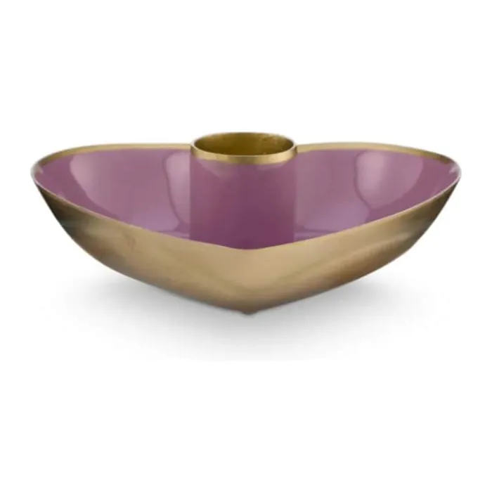 PIP Studio Lily & Lotus Lysestage - 2 stk. Ø 10 x H 3 cm - Metal - Lilla