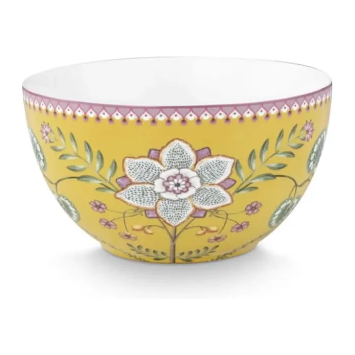 PIP Studio Lily & Lotus Skål Ø 18 cm - Porcelæn - Gul
