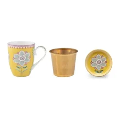 PIP Studio Lily & Lotus Tekop sæt - 3 dele 36,5 cl - Porcelæn - Gul