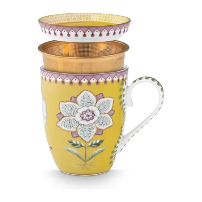 PIP Studio Lily & Lotus Tekop sæt - 3 dele 36,5 cl - Porcelæn - Gul