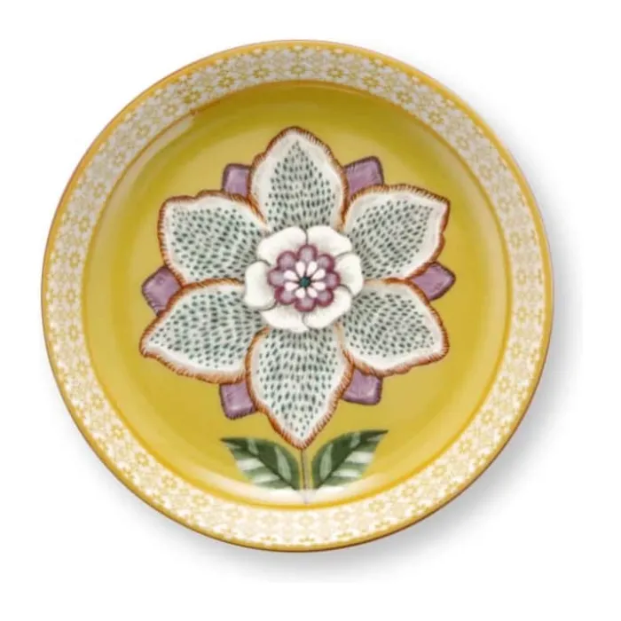 PIP Studio Lily & Lotus Teposeholder Ø 9 cm - Porcelæn - Gul
