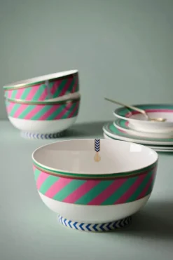 PIP Studio Pip Chique Serveringsskål Ø 20, 5 cm - Porcelæn - Pink/green