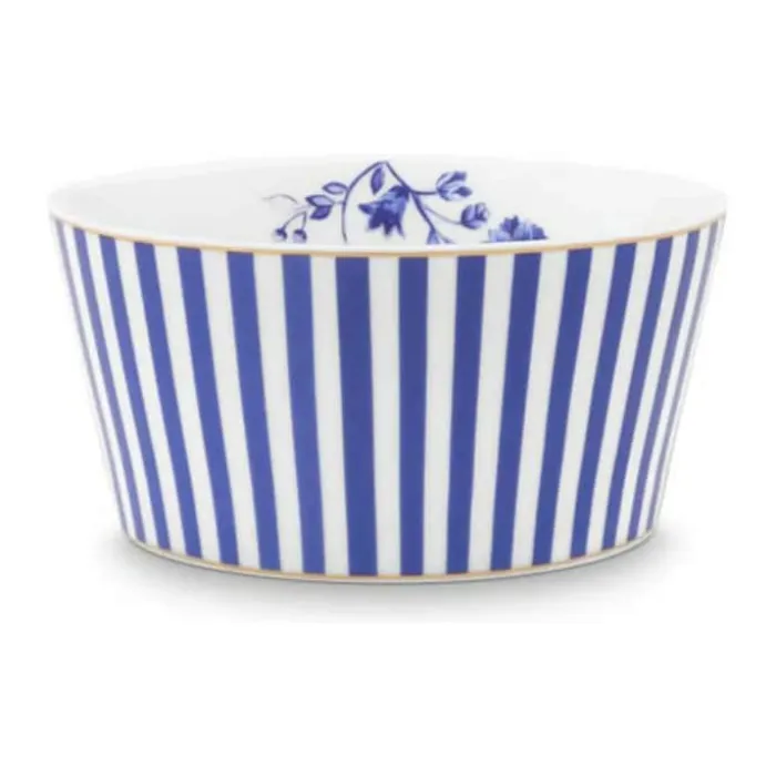 PIP Studio Royal Stripes Skål Ø 12 cm - Porcelæn - Blue/White