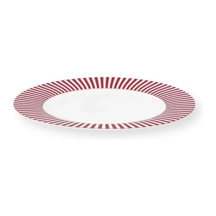 PIP Studio Royal Stripes Tallerken Ø 26,7 cm - Porcelæn - Dark Pink