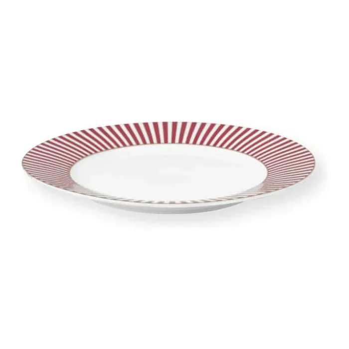 PIP Studio Royal Stripes Tallerken Ø 21,4 cm - Porcelæn - Dark Pink