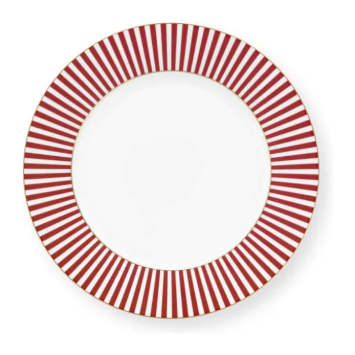 PIP Studio Royal Stripes Tallerken Ø 21,4 cm - Porcelæn - Dark Pink