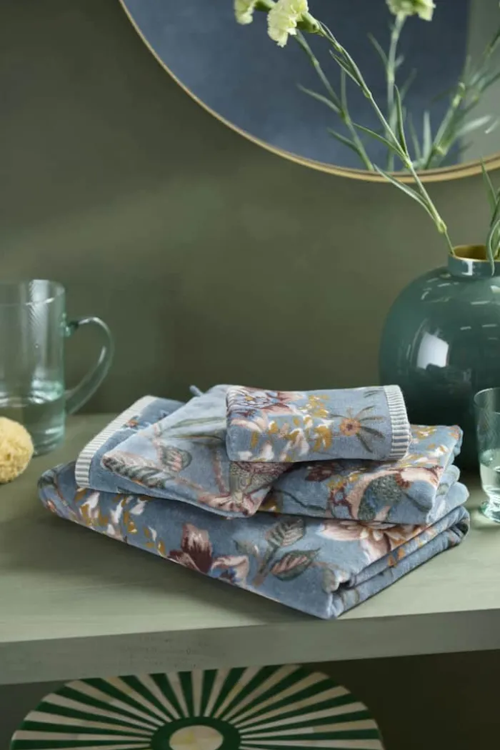 PIP Studio Secret Garden Håndklæde B 55 x L 100 cm - Bomuld - Blue