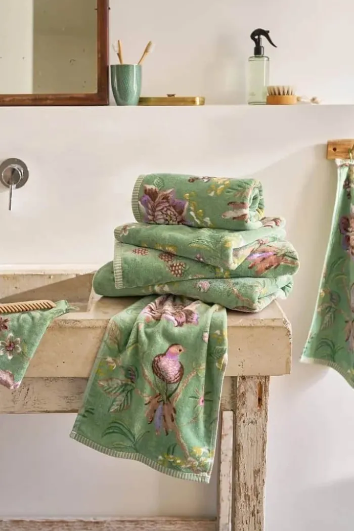 PIP Studio Secret Garden Håndklæde B 55 x L 100 cm - Bomuld - Green