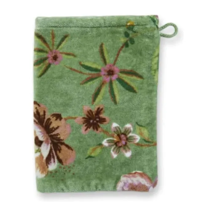PIP Studio Secret Garden Vaskehandske B 16 x L 22 cm - Bomuld - Green