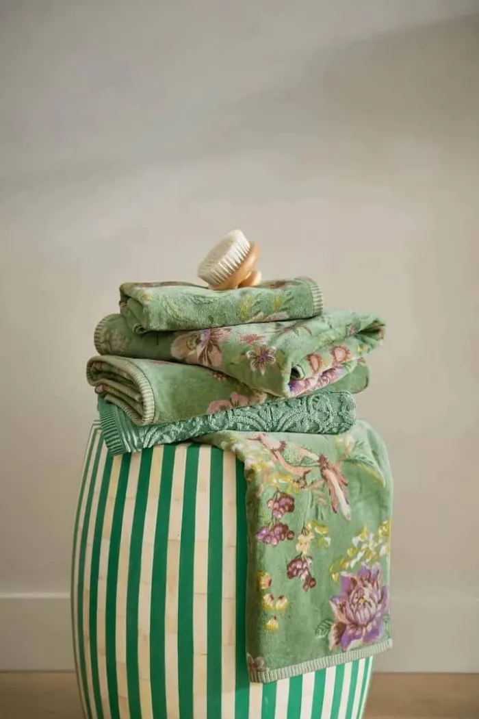 PIP Studio Secret Garden Vaskehandske B 16 x L 22 cm - Bomuld - Green