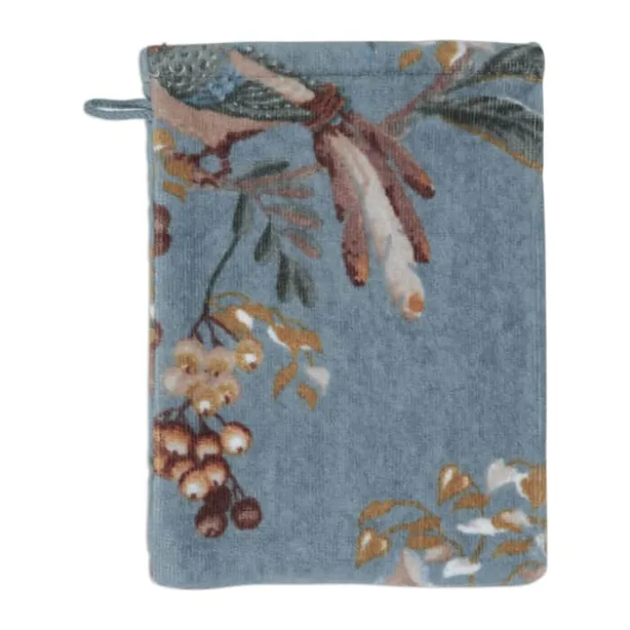PIP Studio Secret Garden Vaskehandske B 16 x L 22 cm - Bomuld - Blue