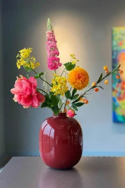 PIP Studio Vase H 32 cm - Metal - Dark red