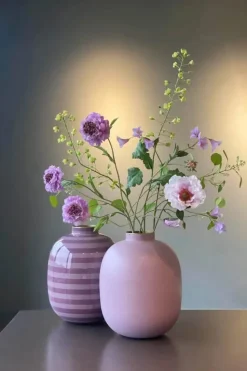 PIP Studio Vase H 32 cm - Metal - Lilac Stripes