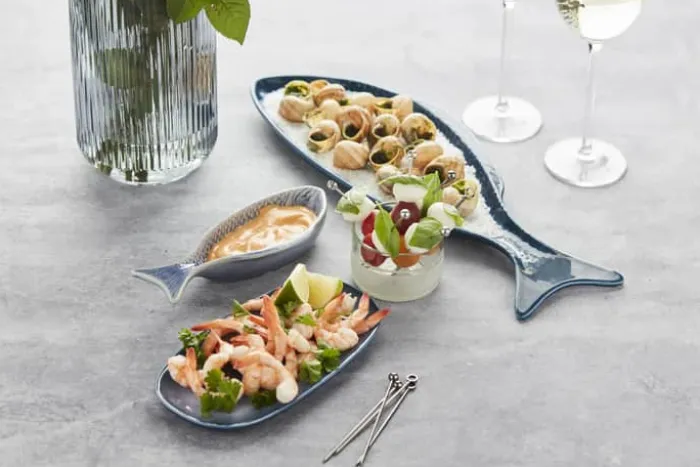 Point Virgule Fiskefad B 6,9 x H 3,5 x L 18,3 cm - Keramik - Blå