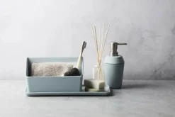Point Virgule Vask Organizer H 11,8 x B 9,3 x L 22 cm - Bambusfibre - Lyseblå