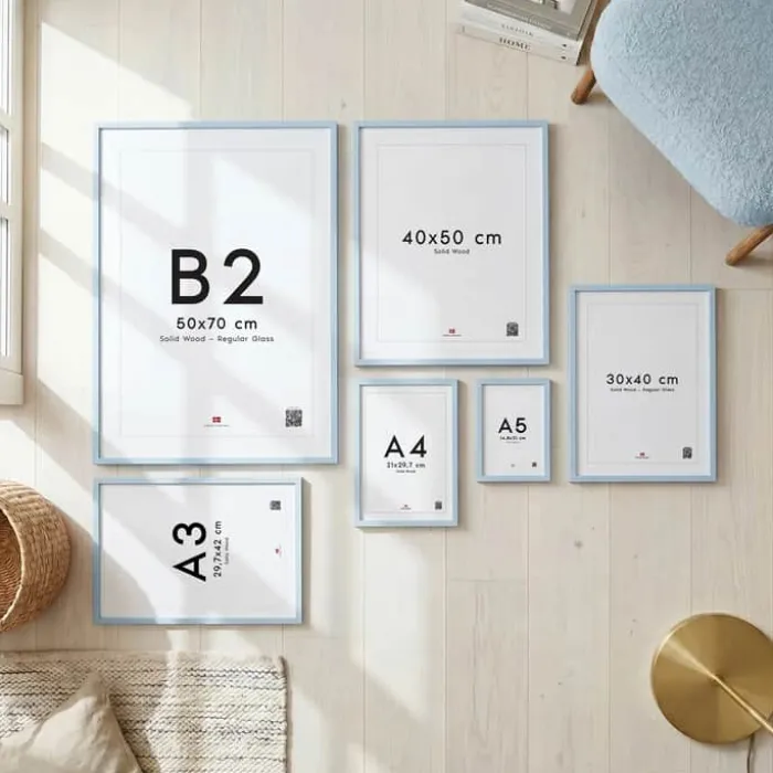 Poster&Frame Billedramme B 40 x L 50 cm - Træ - Lyseblå