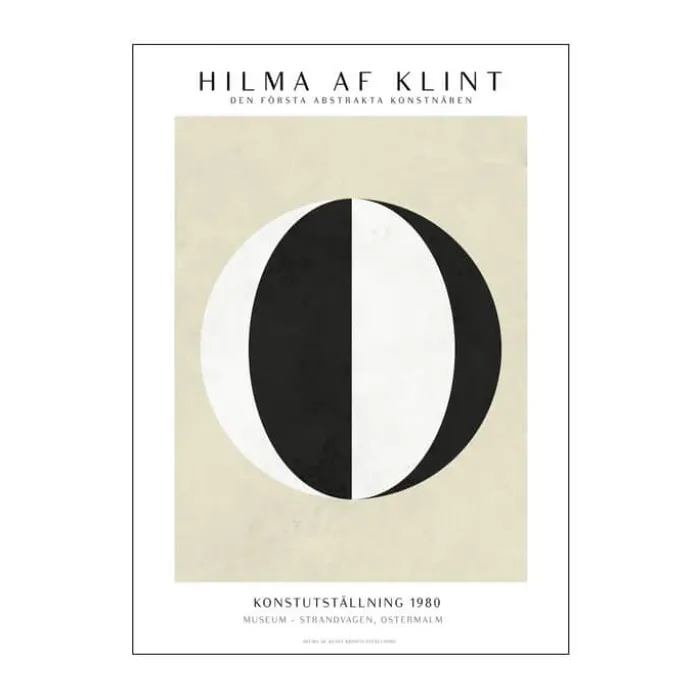 Poster&Frame Hilma af Klint Plakat B 30 x L 40 cm - Papir - Sort/hvid
