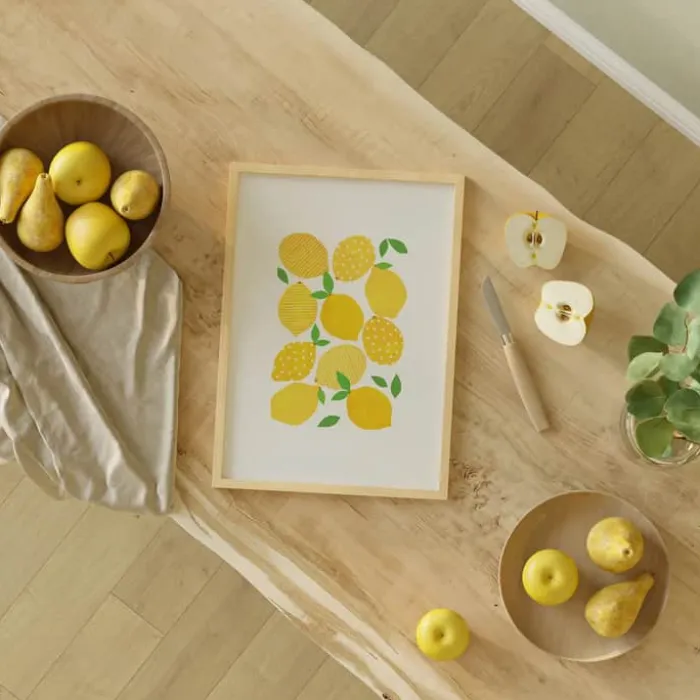 Poster&Frame Orara Studio Plakat - Lemon Crowd B 50 x L 70 cm - Papir - Gul