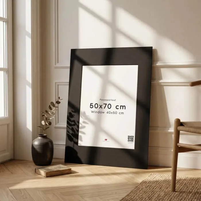 Poster&Frame Passepartout B 50 x L 70 cm - Papir - Sort