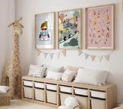 Poster&Frame Plakat - ABC B 29,7 x L 42 cm - Papir - Lyserød