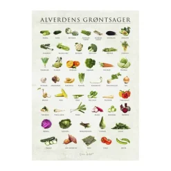 Poster&Frame plakat - Alverdens grøntsager B 50 x L 70 cm - Papir
