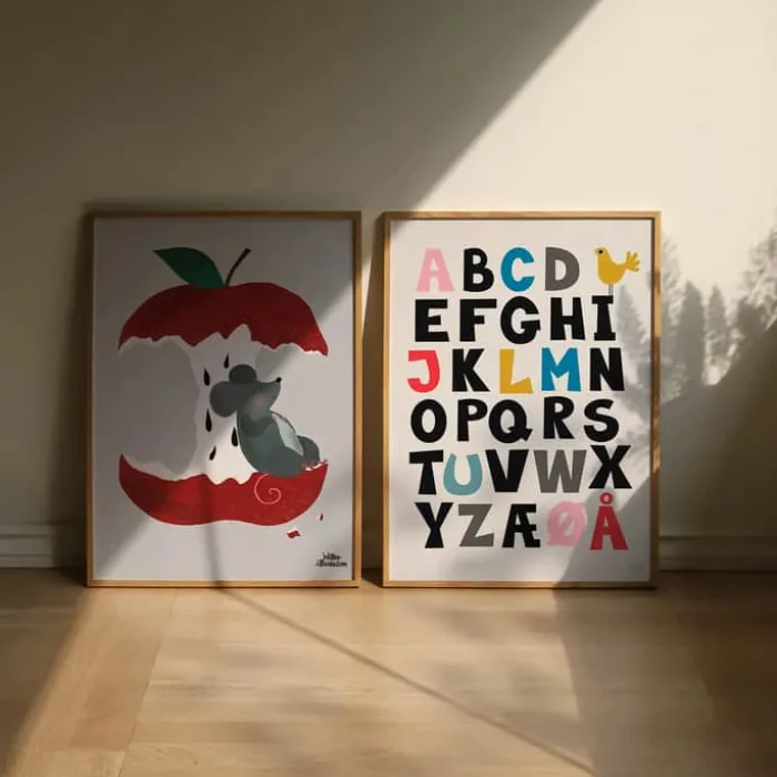Poster&Frame Plakat - An Apple A Day B 29,7 x L 42 cm - Papir - Multifarvet
