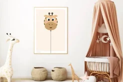 Poster&Frame Plakat - Balloon Giraf B 50 x L 70 cm - Papir - Multifarvet