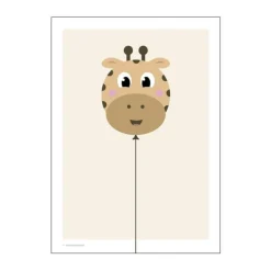 Poster&Frame Plakat - Balloon Giraf B 50 x L 70 cm - Papir - Multifarvet