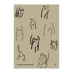 Poster&Frame plakat - Bellies B 30 x L 40 cm - Papir - Sort/beige