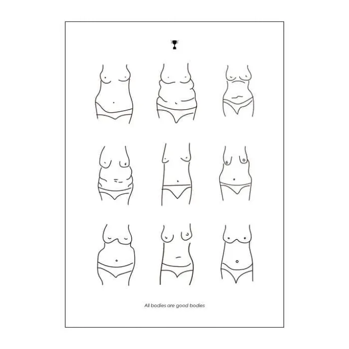 Poster&Frame plakat - Bodies B 50 x L 70 cm - Papir - Sort/hvid