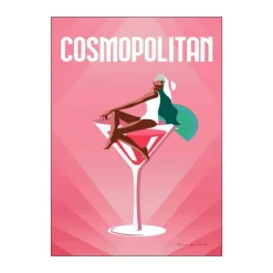 Poster&Frame Plakat - Cosmopolitan B 50 x L 70 cm- Papir - Lyserød
