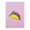Poster&Frame plakat - Flower taco B 50 x L 70 cm - Papir - Lilla/gul