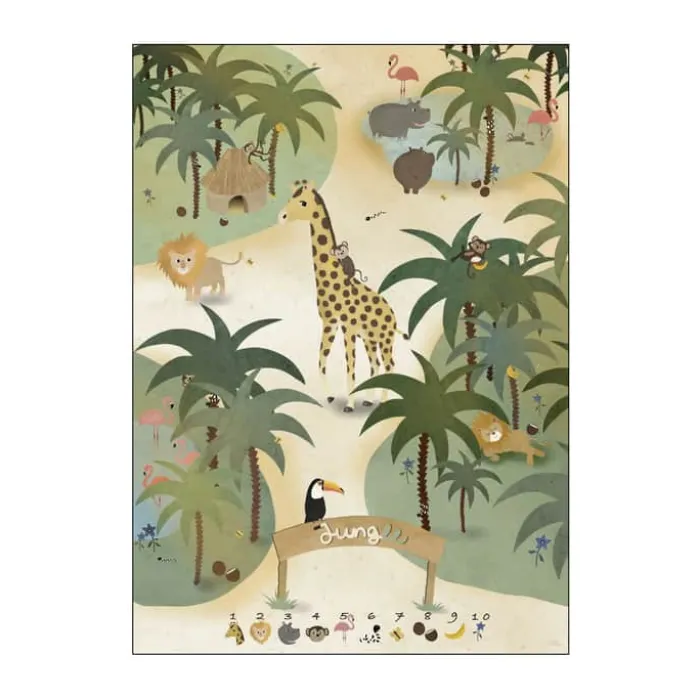 Poster&Frame Plakat - Jungle B 50 x L 70 cm - Papir - Multifarvet