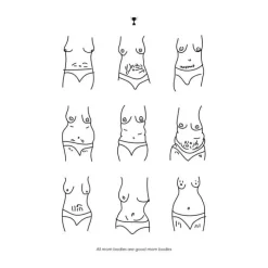 Poster&Frame plakat - Mom bodies B 50 x L 70 cm - Papir - Sort/hvid