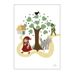 Poster&Frame Plakat - Rødhætte og ulven B 29,7 x L 42 cm - Papir - Multifarvet
