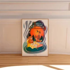Poster&Frame Plakat - Solen er så rød, mor B 29,7 x L 42 cm - Papir - Multifarvet