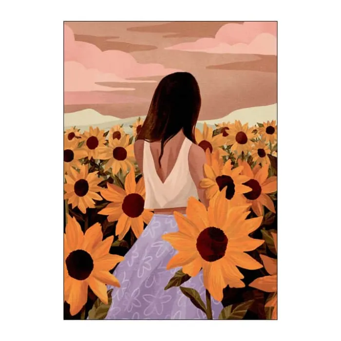 Poster&Frame Plakat - Sunflower Evenings B 50 x L 70 cm- Papir - Multifarvet