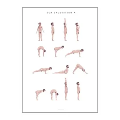 Poster&Frame plakat - Sun salutation a man B 50 x L 70 cm - Papir