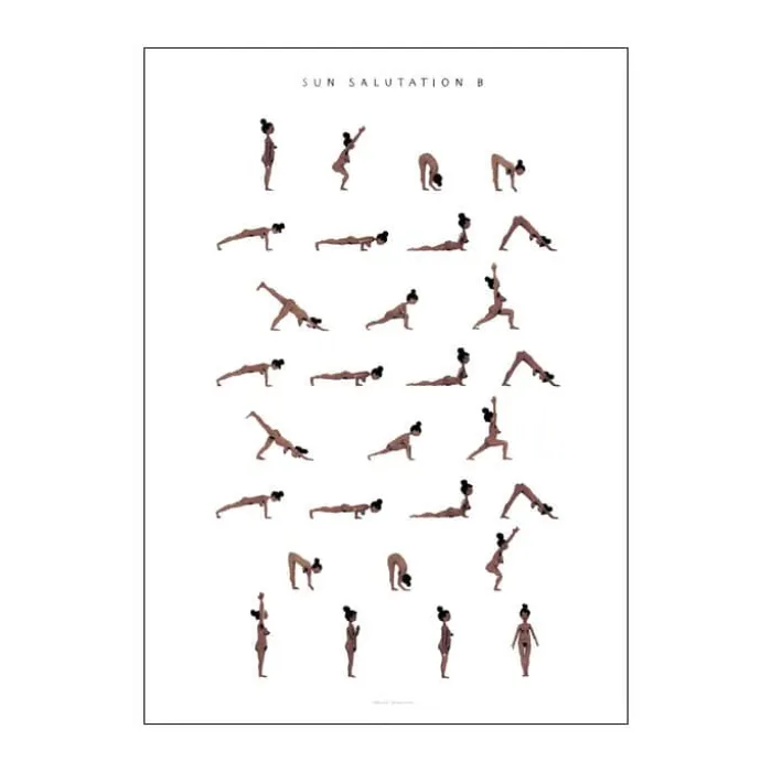 Poster&Frame plakat - Sun salutation a woman B 29,7 x L 42 cm - Papir
