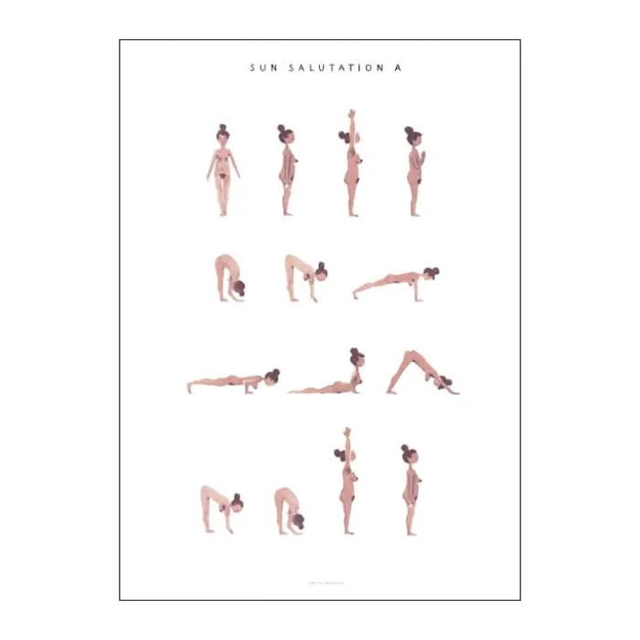 Poster&Frame plakat - Sun salutation a woman B 50 x L 70 cm - Papir